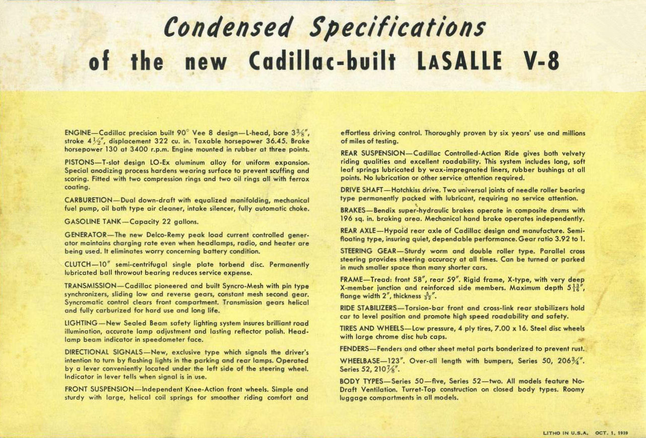 1940 Cadillac LaSalle Brochure Page 15